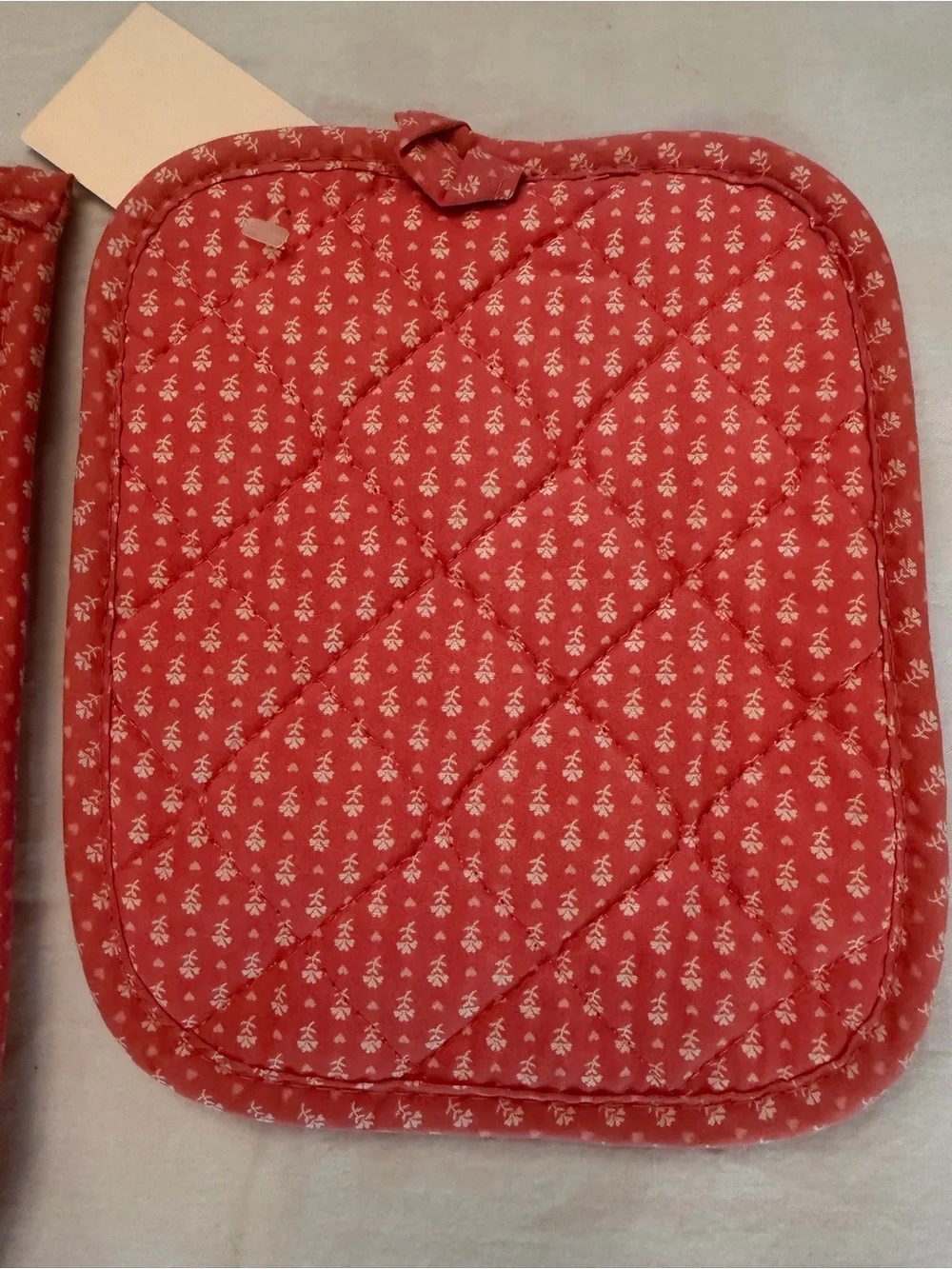 NOS pink & white geese grannycore Quilted Pot Holder Set (3-Piece)